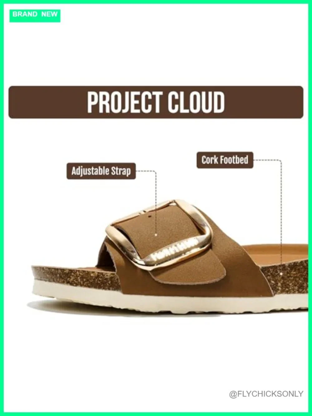 100% Genuine Leather Slides with Memory Foam Insole